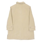 ROWLANDS Womens Beige Wool Plain Jacket UK 20 Button Closure Classic Fit Woollen