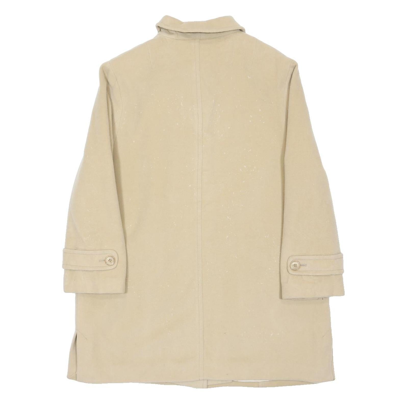 ROWLANDS Womens Beige Wool Plain Jacket UK 20 Button Closure Classic Fit Woollen