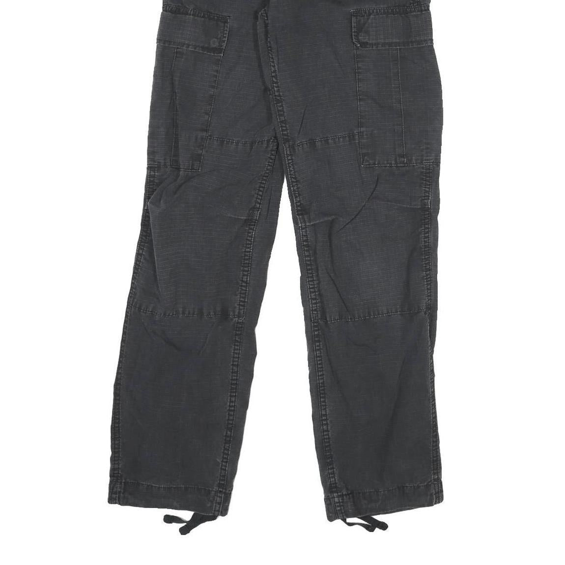 CARHARTT Mens Cotton Blend Black Regular Cargo Trousers W28 L32 Functional