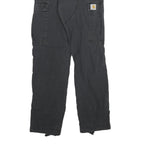 CARHARTT Mens Cotton Blend Black Regular Cargo Trousers W28 L32 Functional