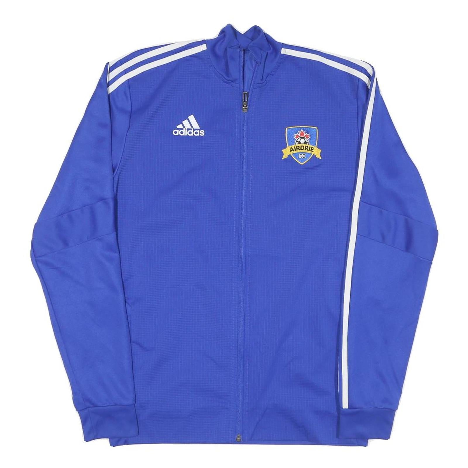 ADIDAS Mens Blue Sports Football Jacket M Polyester Blend Zip Track Top