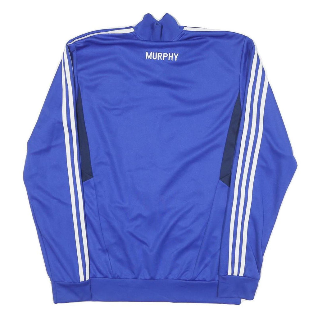 ADIDAS Mens Blue Sports Football Jacket M Polyester Blend Zip Track Top