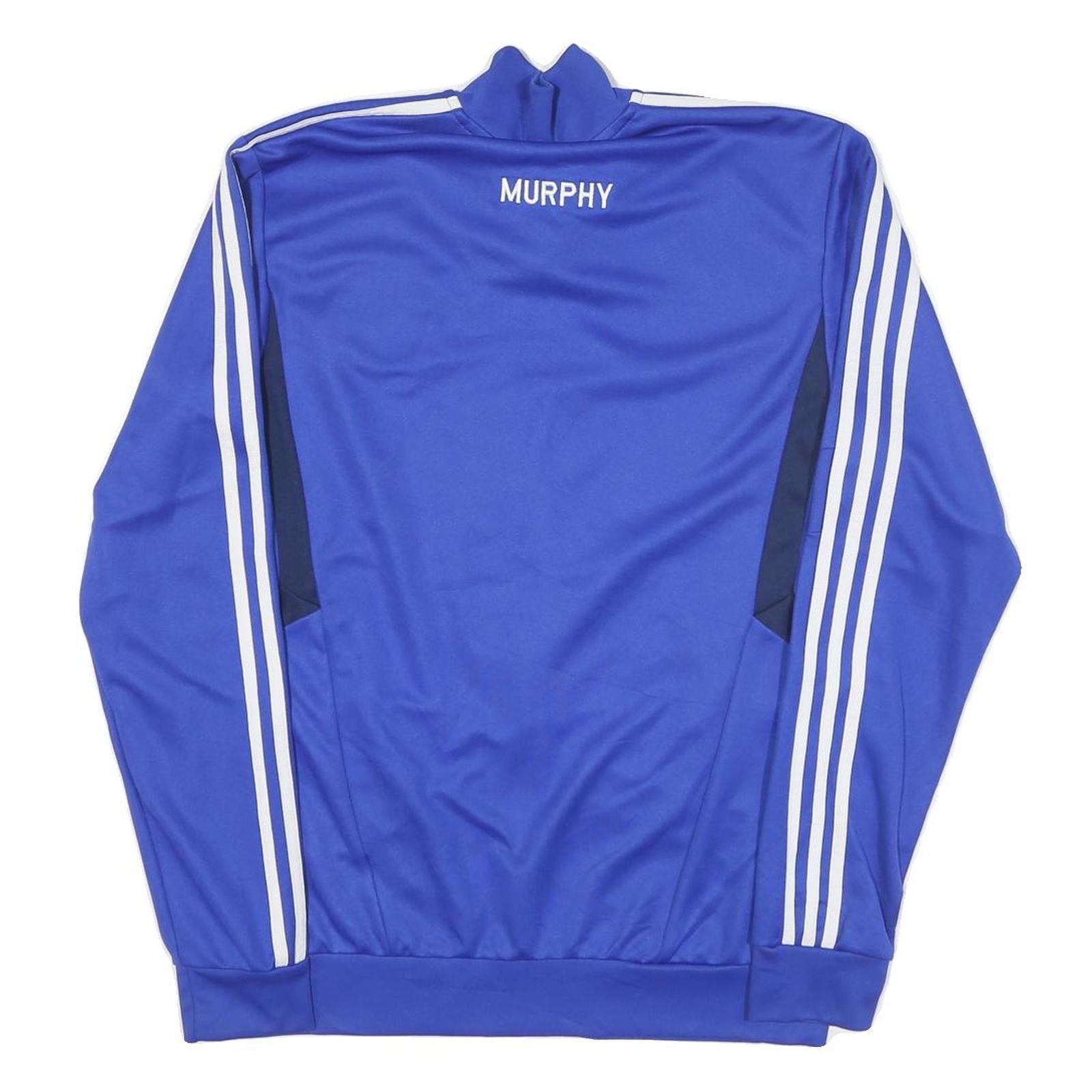 ADIDAS Mens Blue Sports Football Jacket M Polyester Blend Zip Track Top