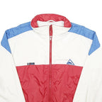 SPRUNG Mens White & Red & Blue Zip Nylon Casual Jacket M Lightweight