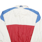 SPRUNG Mens White & Red & Blue Zip Nylon Casual Jacket M Lightweight