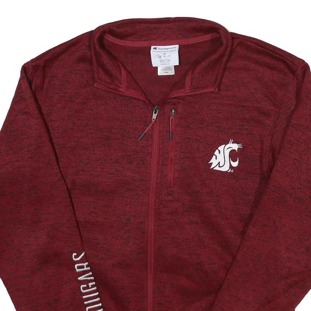 CHAMPION Mens Maroon Track Jacket M Polyester Blend Zip Casual Sportswear