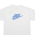 NIKE Mens White Blue Logo Graphic T-Shirt M Short Sleeve Crew Neck Cotton