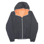 CALVIN KLEIN Mens Black & Orange Hooded Jacket M Polyester Zip Casual