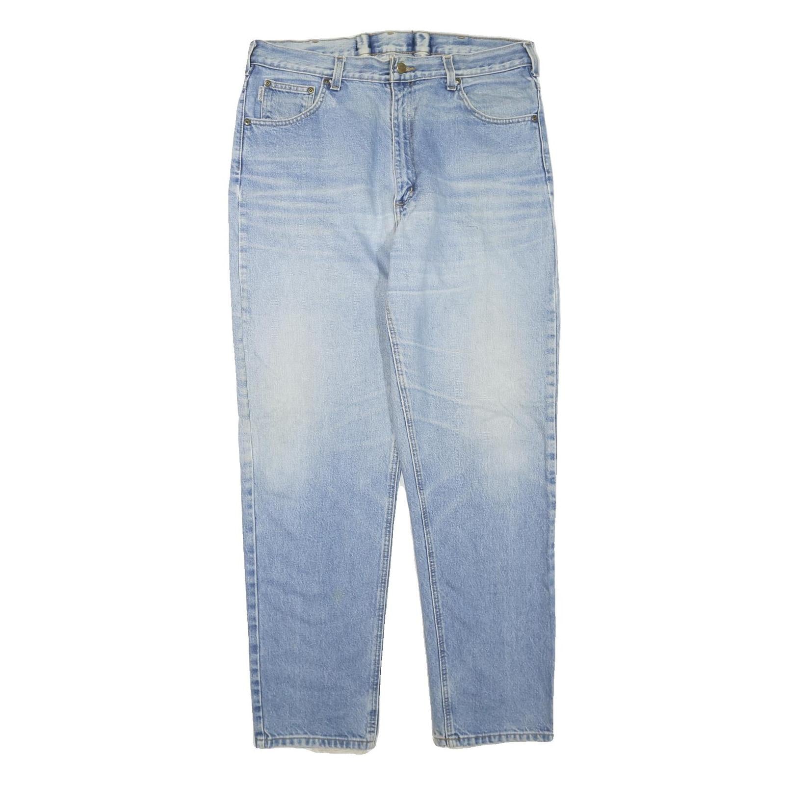 CARHARTT Mens Regular Fit Blue Denim Light Wash Jeans W38 L34 Casual Workwear