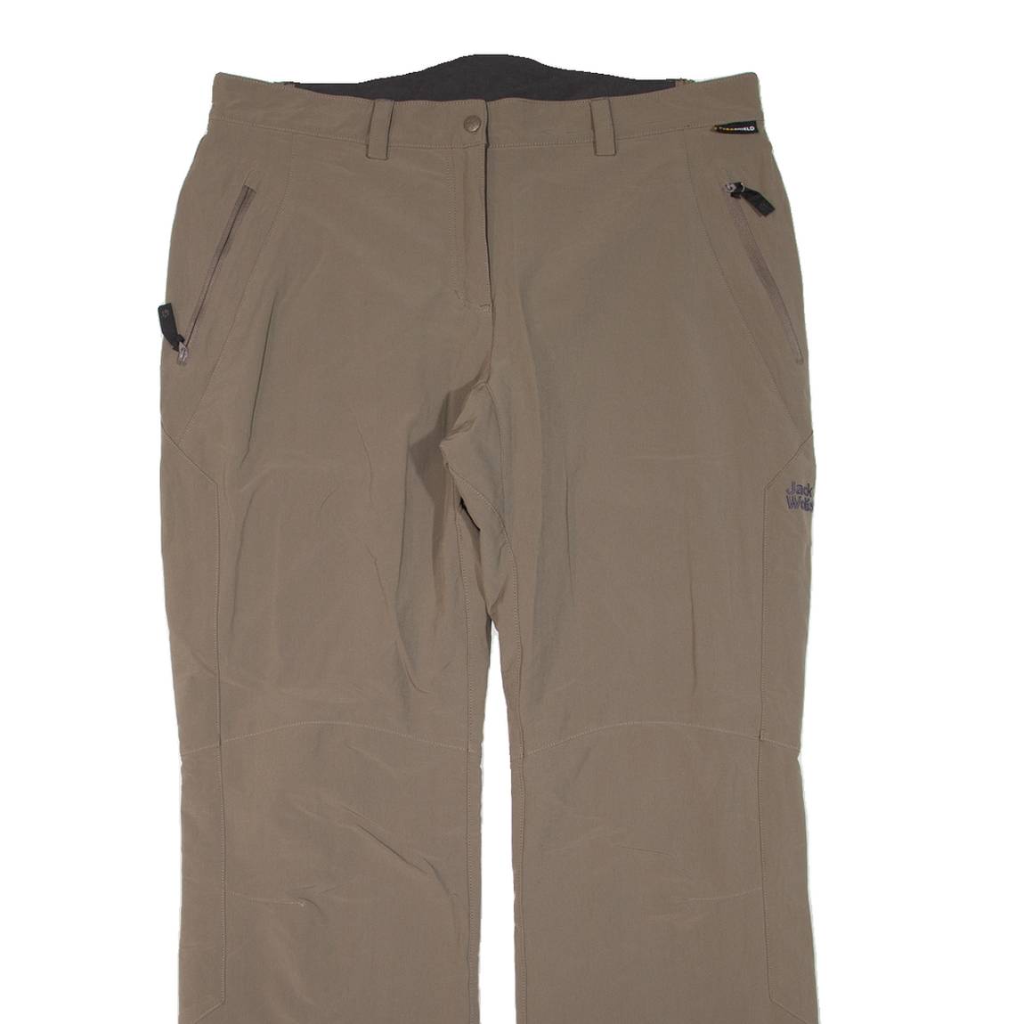 JACK WOLFSKIN Outdoor Lined Womens Trousers Beige Regular Straight W36 L32