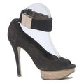 JORGE ALEX Womens High Heel Platform Sandals Black Synthetic UK 4.5 Elegant