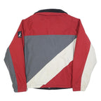 NAUTICA Mens Red Grey & Cream Colourblock Zip Jacket 2XL Polyester Blend Casual