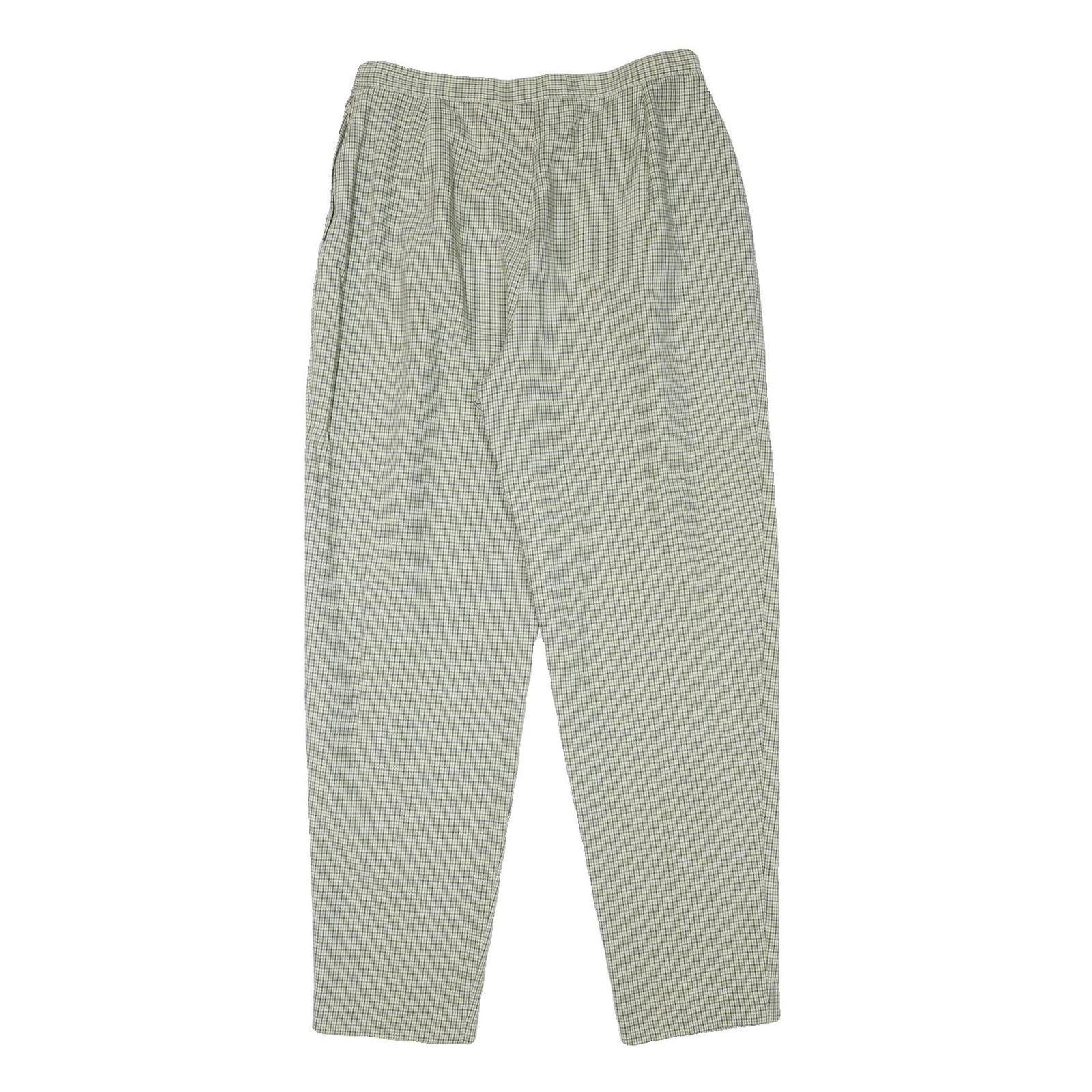 RODIER Womens Polyester Blend Relaxed Trousers W28 L28 Checked Pattern Zip