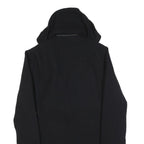 SANDRO Womens Black Wool Blend Button Jacket L Hooded Classic Fit Outerwear