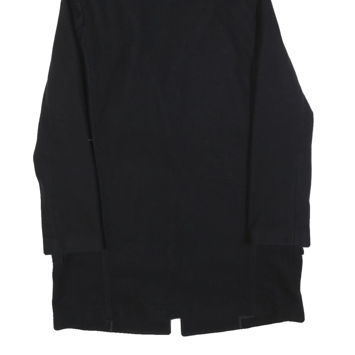 SANDRO Womens Black Wool Blend Button Jacket L Hooded Classic Fit Outerwear