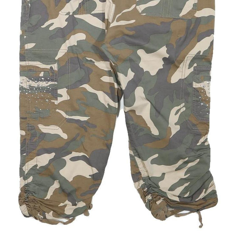 INC Womens Camouflage Cargo Shorts L W33 Ruched Hem Pocket Detail