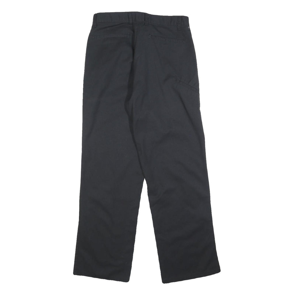 DICKIES Mens Cotton Blend Black Relaxed Straight Trousers W32 L32 Workwear Zip