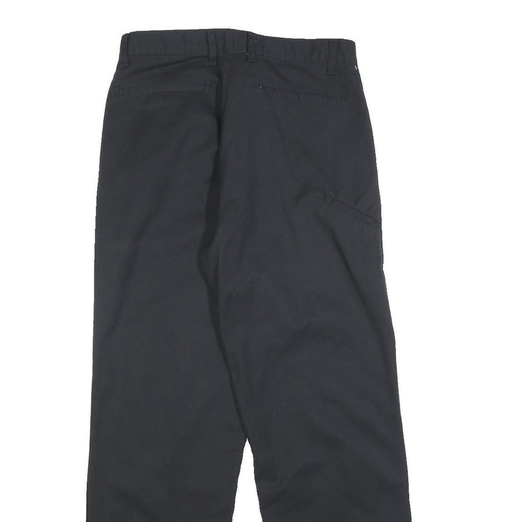 DICKIES Mens Cotton Blend Black Relaxed Straight Trousers W32 L32 Workwear Zip