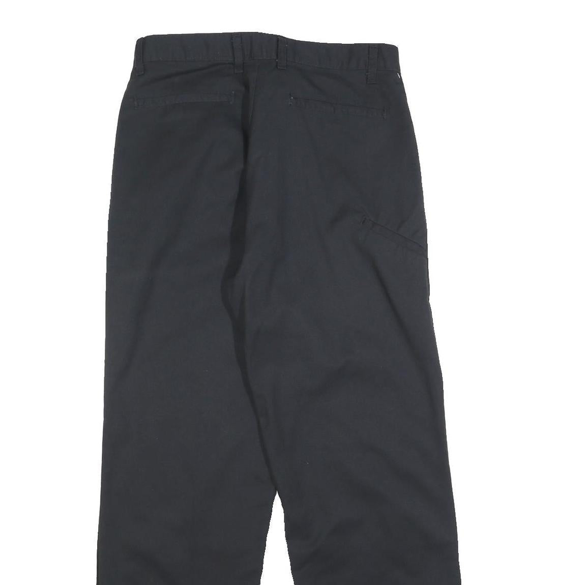 DICKIES Mens Cotton Blend Black Relaxed Straight Trousers W32 L32 Workwear Zip