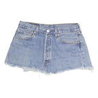 LEVI'S Womens Blue Denim Mini Skirt Cotton Blend Raw Hem Casual Size M
