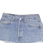 LEVI'S Womens Blue Denim Mini Skirt Cotton Blend Raw Hem Casual Size M