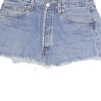 LEVI'S Womens Blue Denim Mini Skirt Cotton Blend Raw Hem Casual Size M