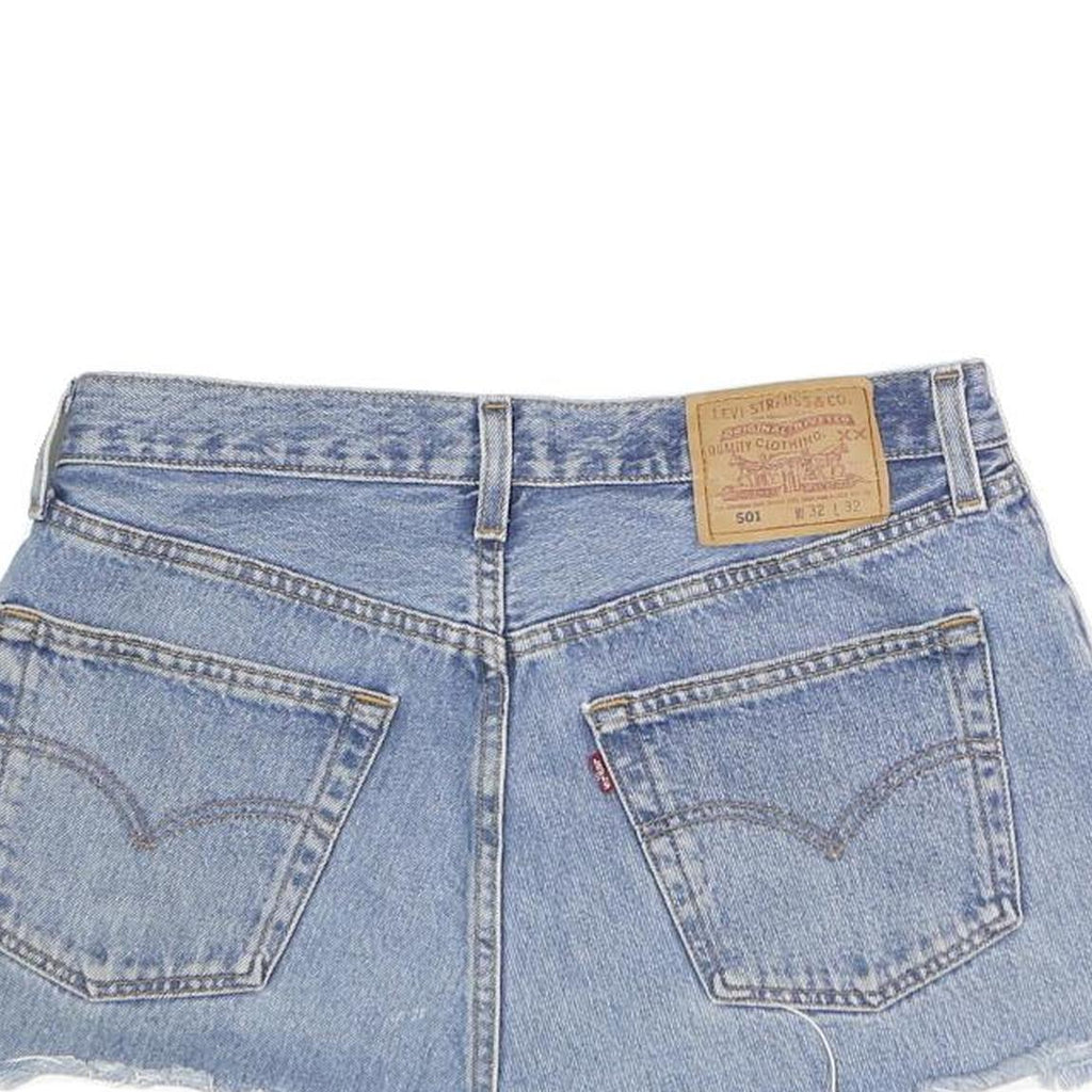 LEVI'S Womens Blue Denim Mini Skirt Cotton Blend Raw Hem Casual Size M