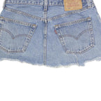 LEVI'S Womens Blue Denim Mini Skirt Cotton Blend Raw Hem Casual Size M
