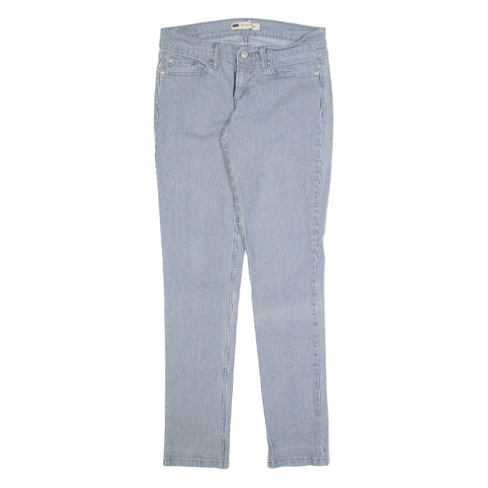 LEVI'S 524 Superlow Striped Womens Jeans Blue Slim Skinny W28 L30
