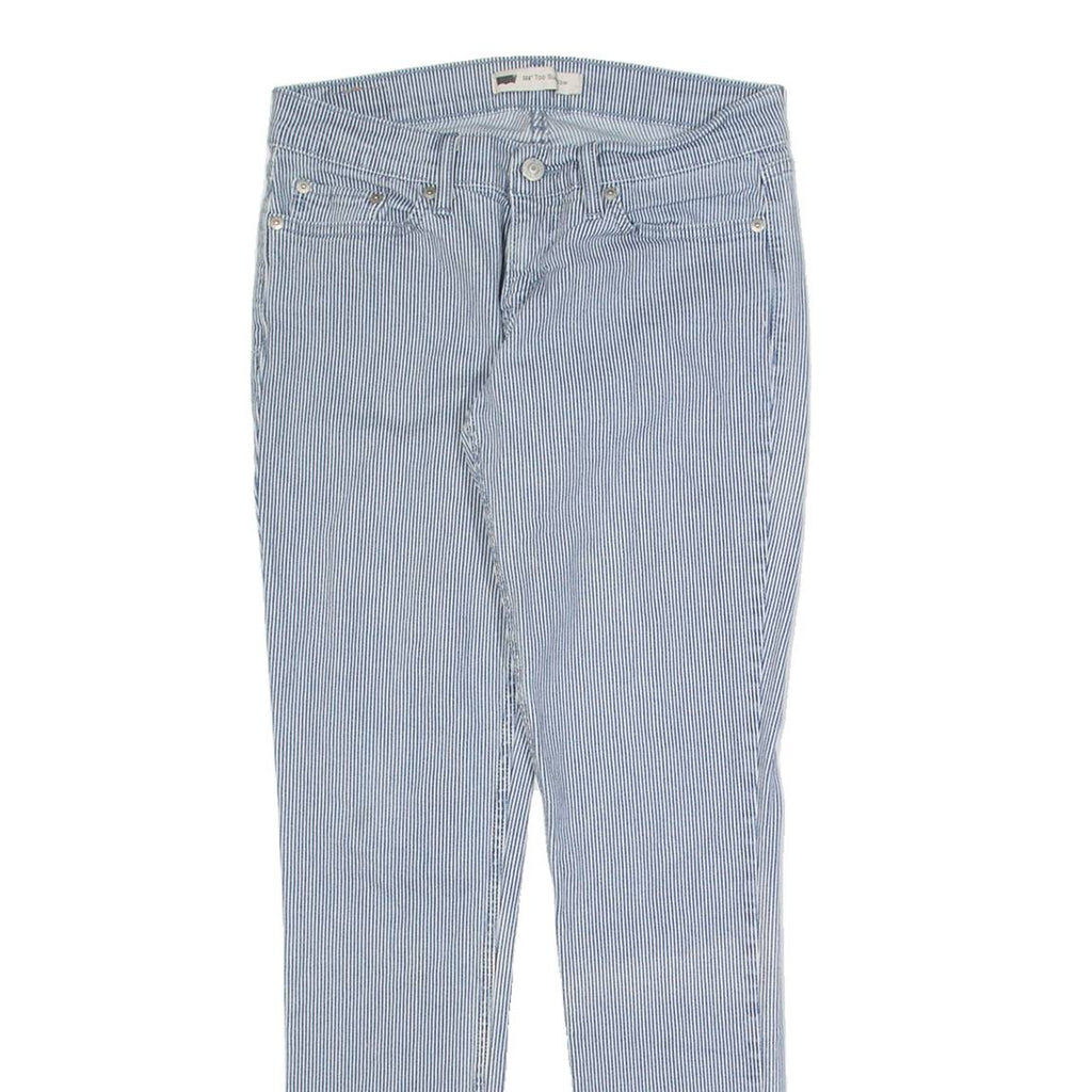 LEVI'S 524 Superlow Striped Womens Jeans Blue Slim Skinny W28 L30