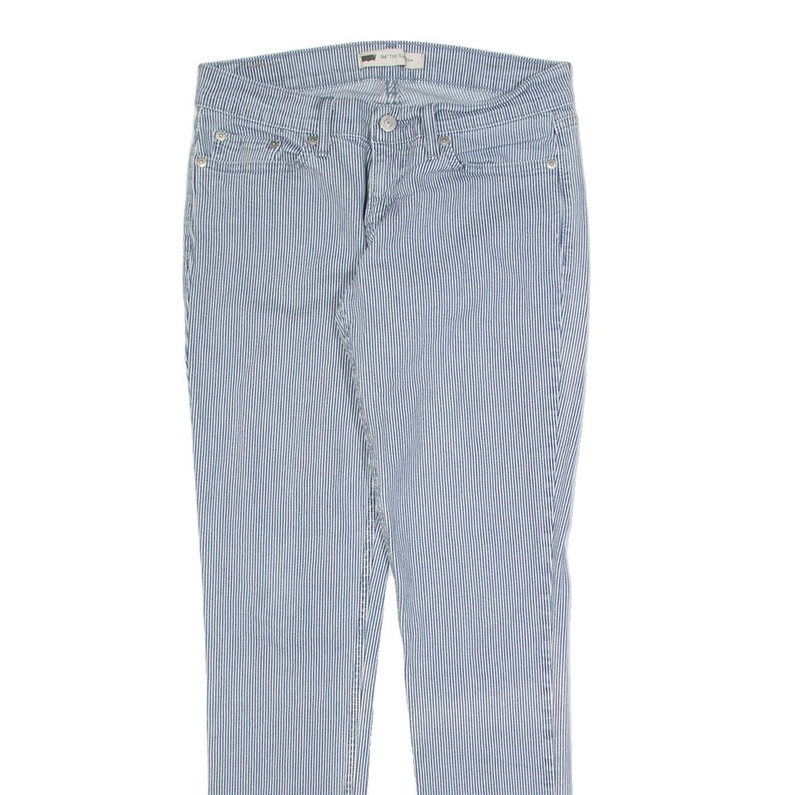 LEVI'S 524 Superlow Striped Womens Jeans Blue Slim Skinny W28 L30