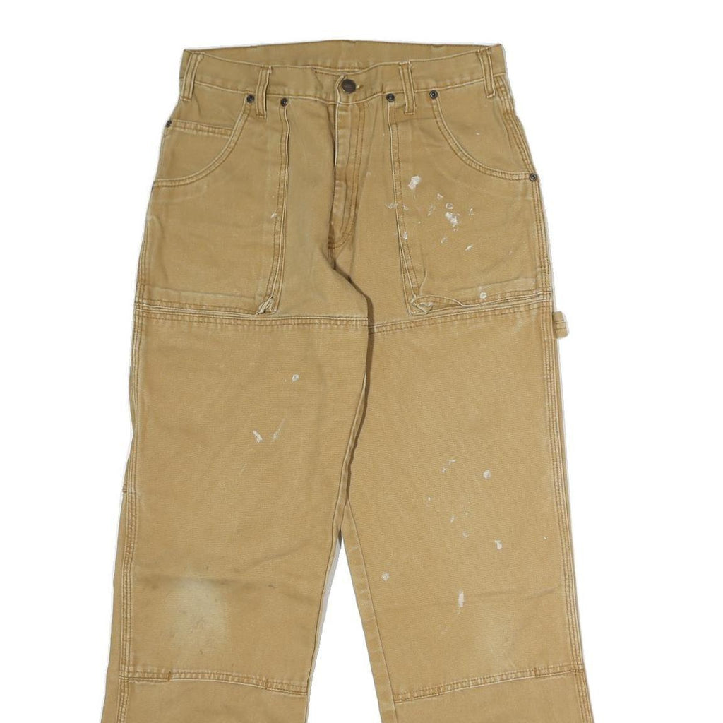 DICKIES Mens Jeans Beige Regular Straight Denim W30 L30 Workwear Cotton Zip