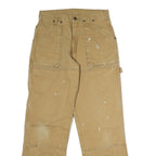 DICKIES Mens Jeans Beige Regular Straight Denim W30 L30 Workwear Cotton Zip