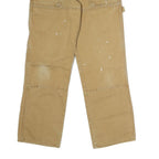 DICKIES Mens Jeans Beige Regular Straight Denim W30 L30 Workwear Cotton Zip