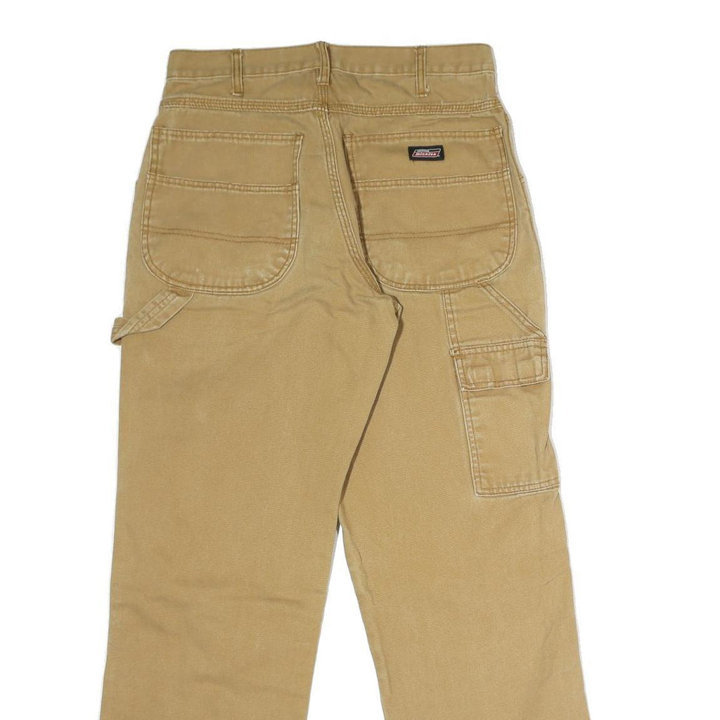 DICKIES Mens Jeans Beige Regular Straight Denim W30 L30 Workwear Cotton Zip