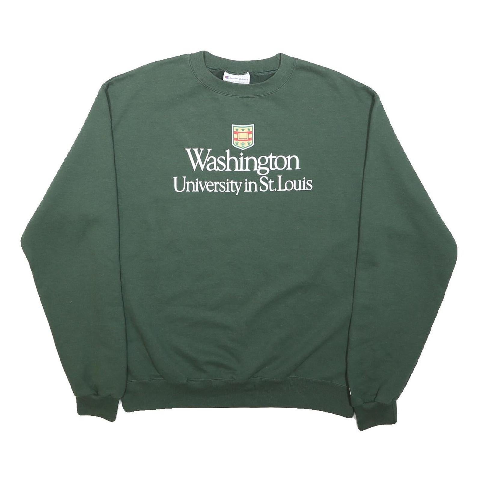 CHAMPION Mens Green Washington University In St Louis Crew Neck M College