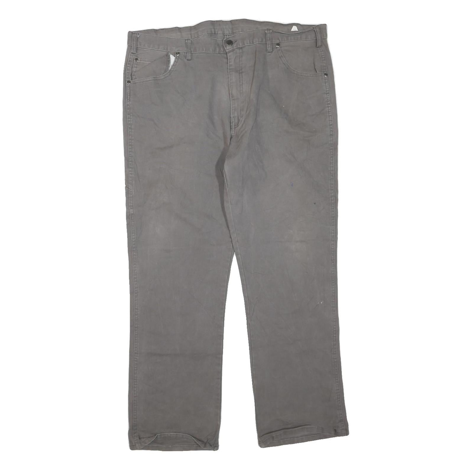 DICKIES Mens Jeans Grey Regular Straight Denim W42 L30 Workwear Zip Closure