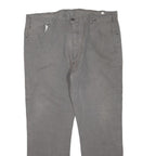 DICKIES Mens Jeans Grey Regular Straight Denim W42 L30 Workwear Zip Closure