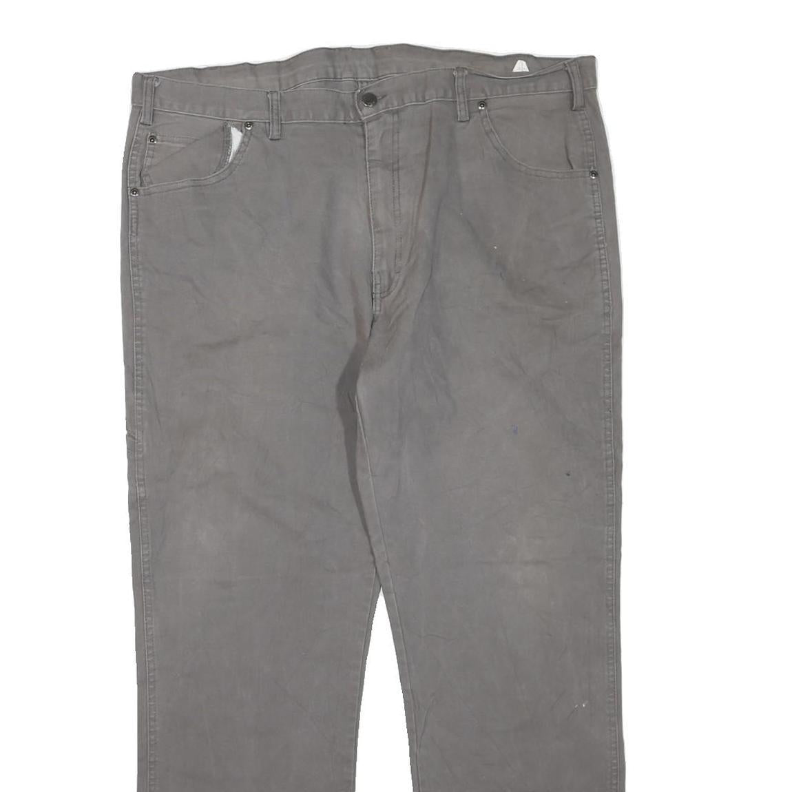 DICKIES Mens Jeans Grey Regular Straight Denim W42 L30 Workwear Zip Closure