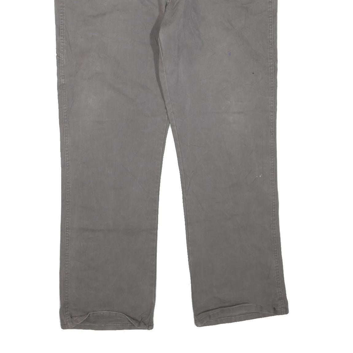 DICKIES Mens Jeans Grey Regular Straight Denim W42 L30 Workwear Zip Closure