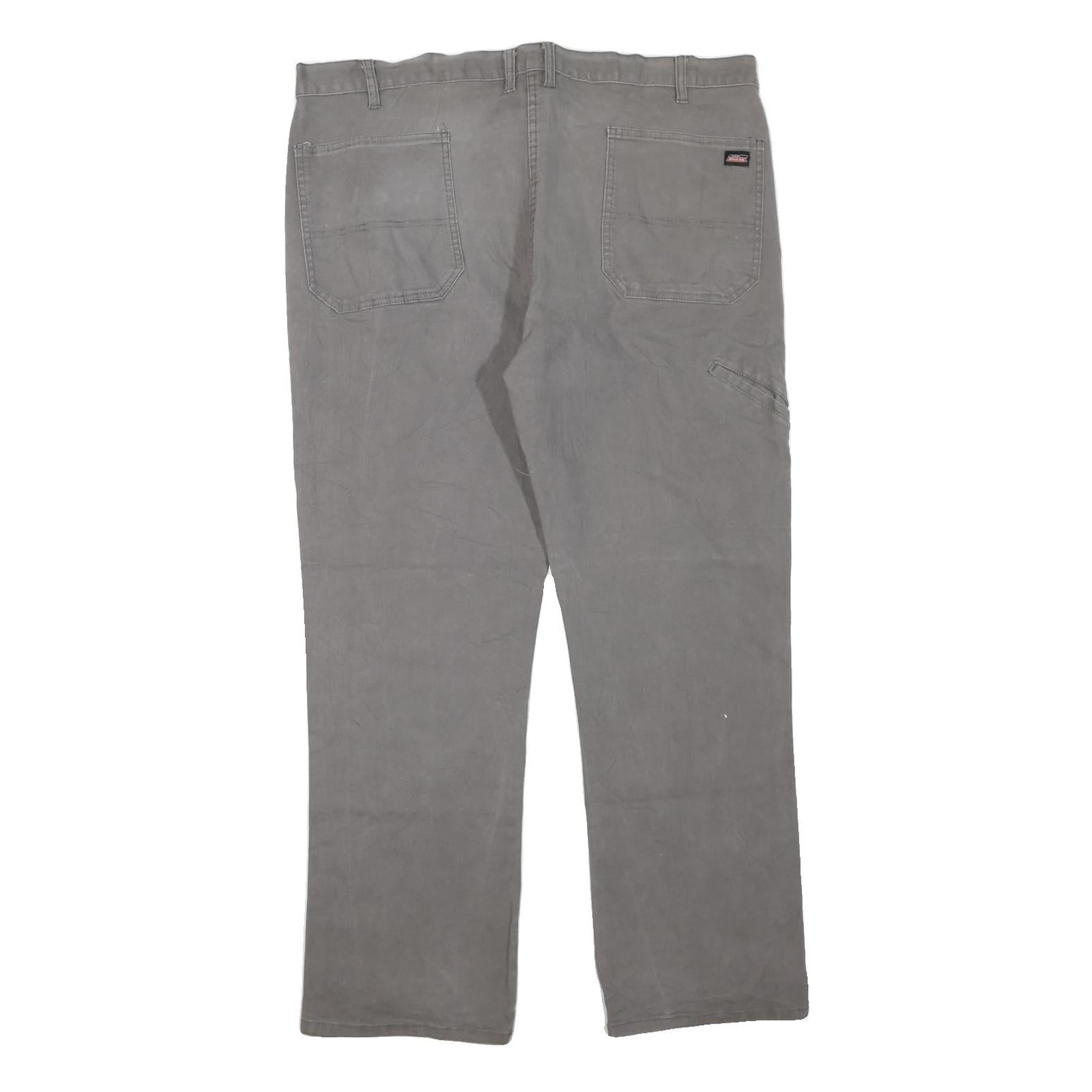 DICKIES Mens Jeans Grey Regular Straight Denim W42 L30 Workwear Zip Closure