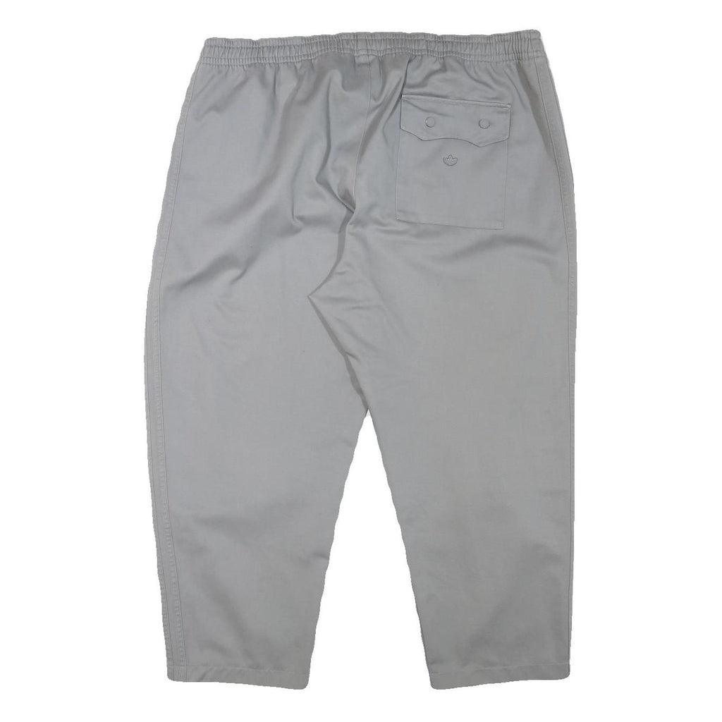 ADIDAS Mens Cotton Blend Grey Slim Drawstring Trousers W40 L25 Casual Relaxed