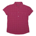 SALEWA Womens Pink Check Shirt L Short Sleeve Lightweight Outdoor Casual
