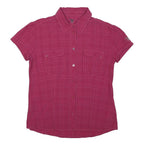 SALEWA Womens Pink Check Shirt L Short Sleeve Lightweight Outdoor Casual