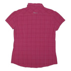 SALEWA Womens Pink Check Shirt L Short Sleeve Lightweight Outdoor Casual
