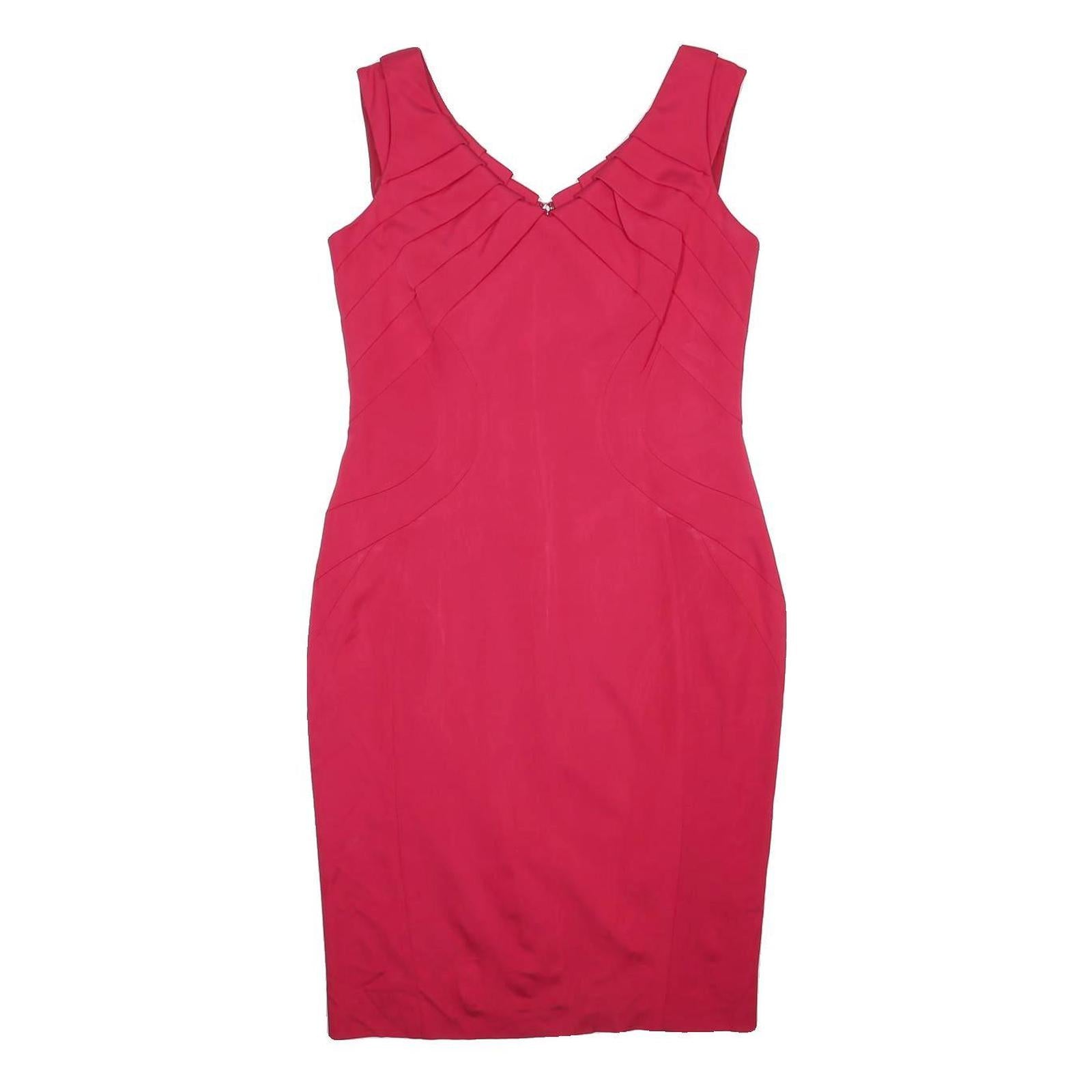 COAST Womens Pink Bodycon Viscose Blend Sleeveless Knee Length UK 14 Dress