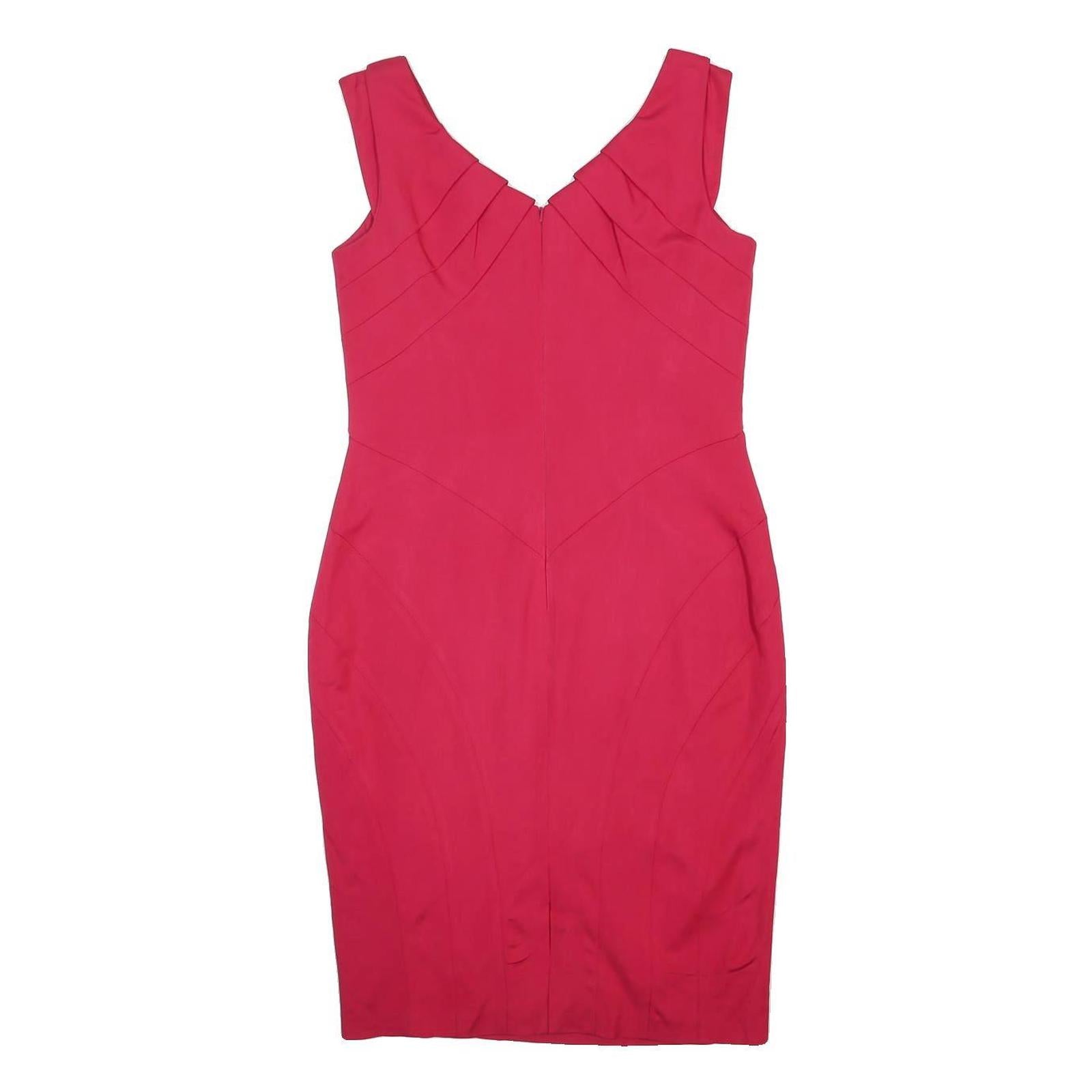 COAST Womens Pink Bodycon Viscose Blend Sleeveless Knee Length UK 14 Dress