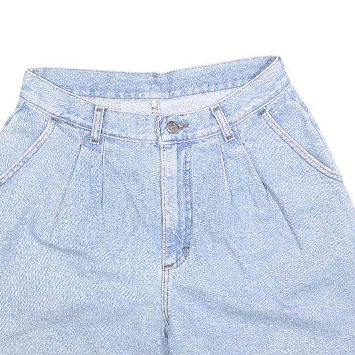 LEE Womens Light Blue Denim Casual Shorts S W28 High Waist Classic Fit