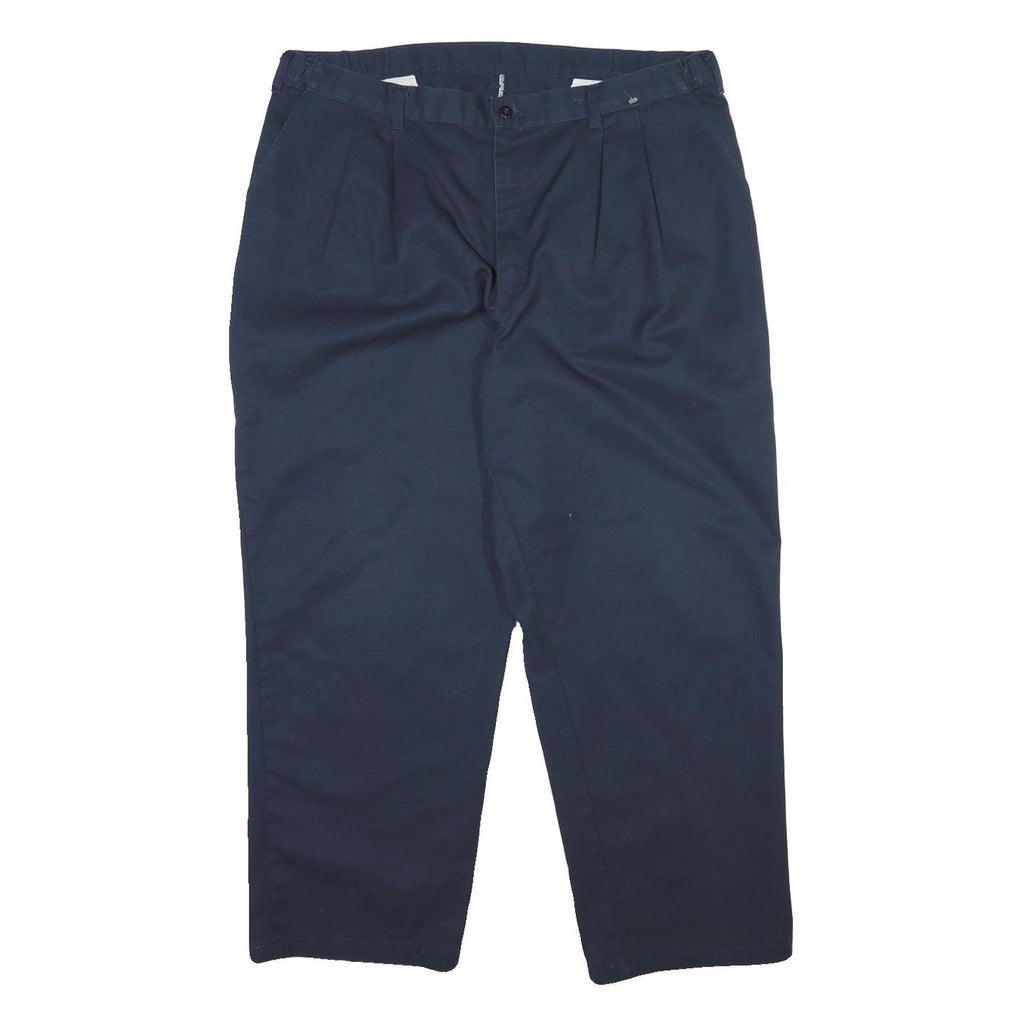 DICKIES Mens Cotton Blend Navy Blue Regular Fit Straight Trousers W40 L29