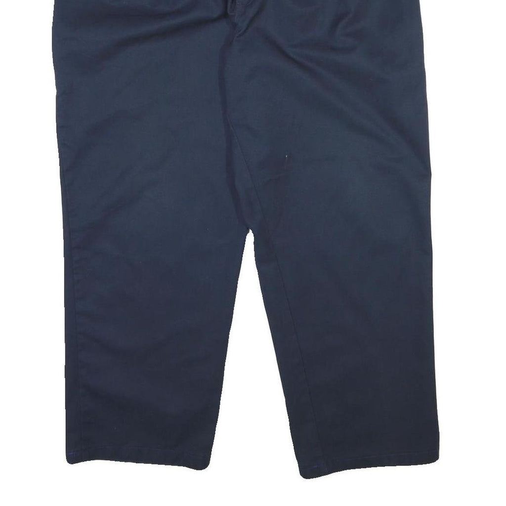 DICKIES Mens Cotton Blend Navy Blue Regular Fit Straight Trousers W40 L29
